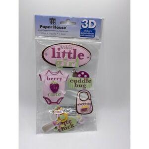 Paper House Dimensional Stickers Daddy's Little Girl Scrapbooking Pink Green